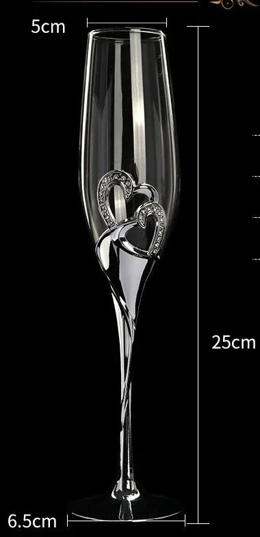 2 PCS Set 400ML Crystal Bubble Champagne Glass Red Wine Cup Set Wedding Luxury Gifts Transparent Porcelain Glass High Foot Red Wine Glasses
