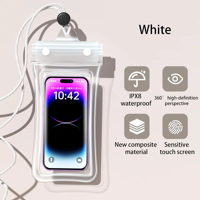 3 PCS Set IPX8 Waterproof Floating Airbag Swim Diving Bag Phone Case For iPhone 11 12 13 14 Pro Max Samsung S23 S22 Xiaomi 13 Huawei Cover