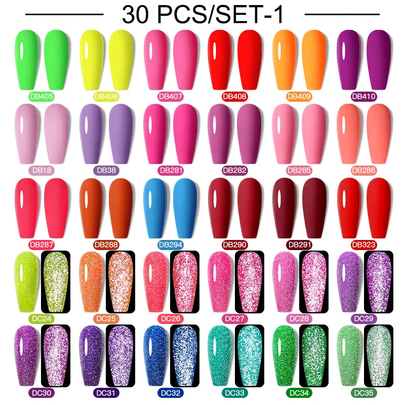 NEW Arrivals 24/40.120PCS Set Colors Gel Nail Polish Set Semi Permanent Hybrid Gel Varnish Set Base Top Coat Soak Off UV LED Nail Gel Kits Manicure Pedicure Accessories Nail Care Tools Sets Cosmetic Supplies