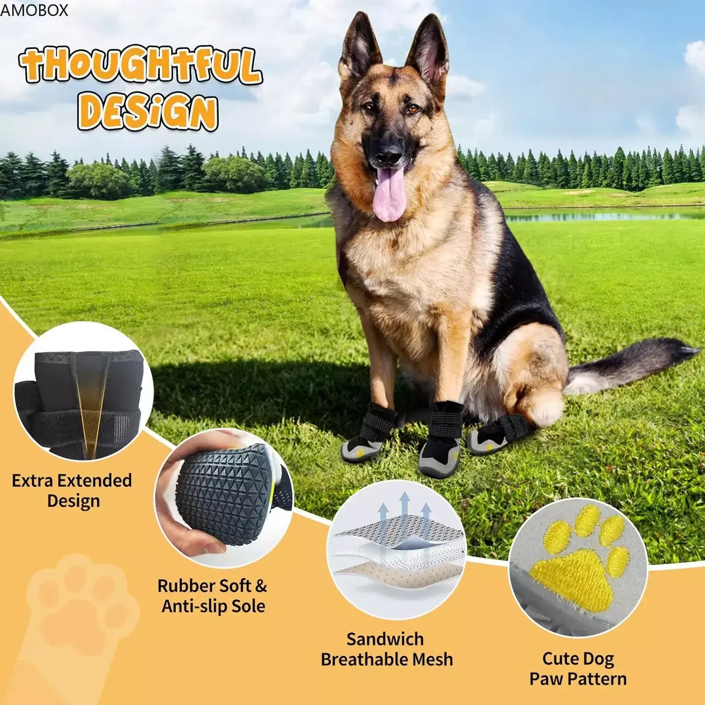 Pet Shoes with Double Belt, Breathable Mesh, Wear-Resistant, Good Dog Shoes, Go Out, Run Out, 4 PCs/Set