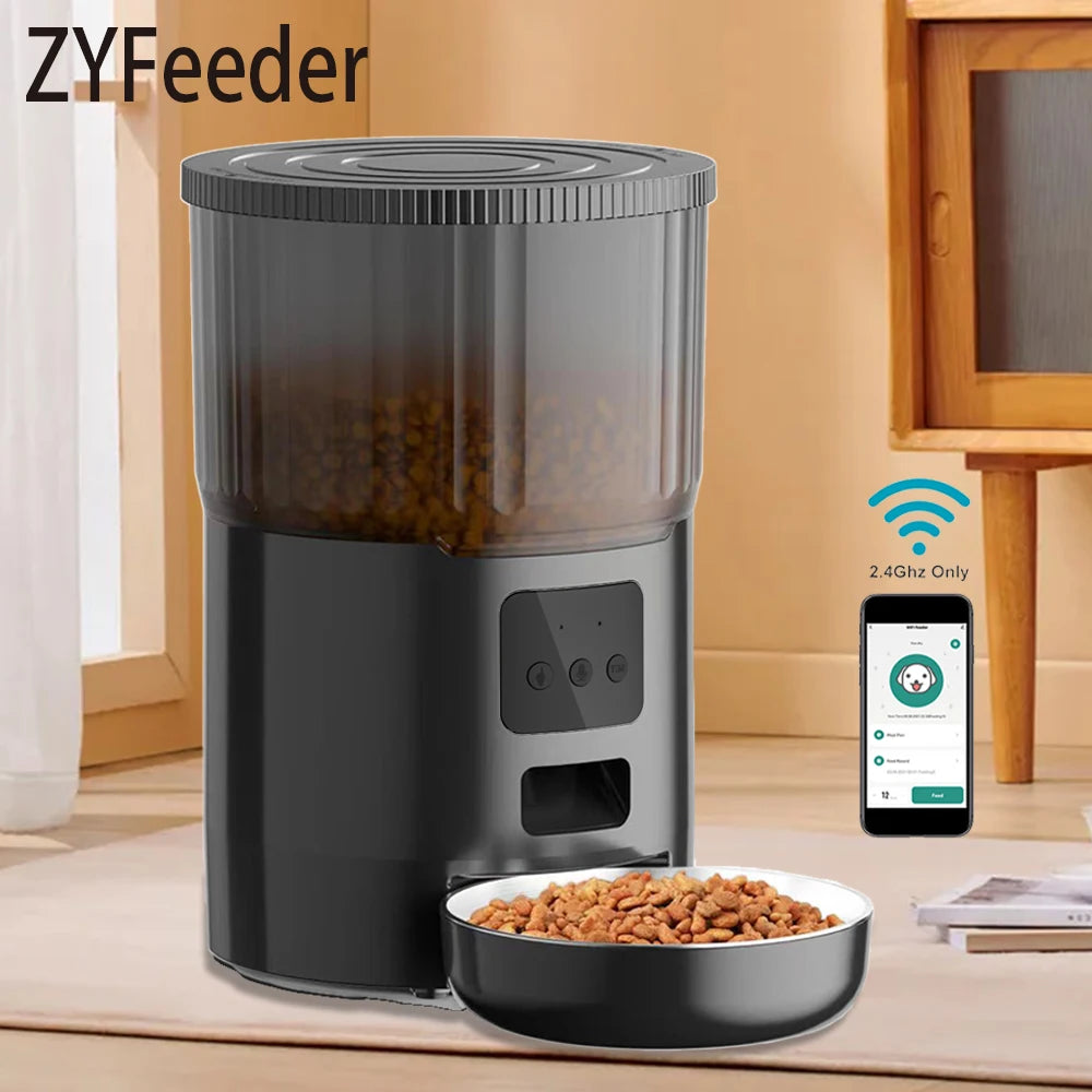 Automatic Pet Feeder Cat Feeder With Timing Quantitative Voice  Food Dispenser For Cats Dogs Rabbit Remote Control Auto Feeder