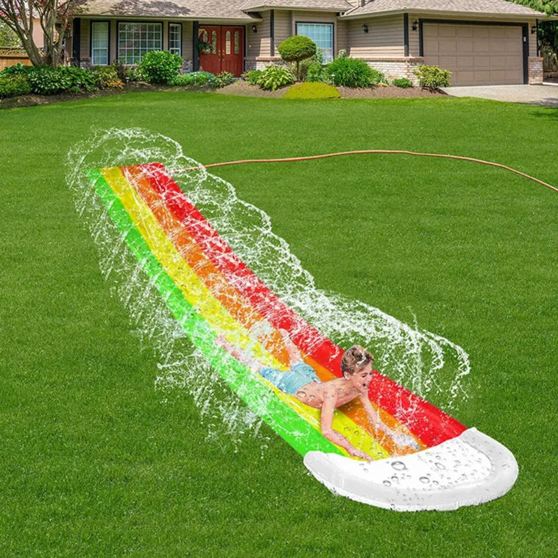 NEW Home Outdoor Water Games Center Backyard Grassland Children Adult Toys Inflatable 2 Person Water Slide Pools Children Kids Summer Gifts Backyard Outdoor Water Toys