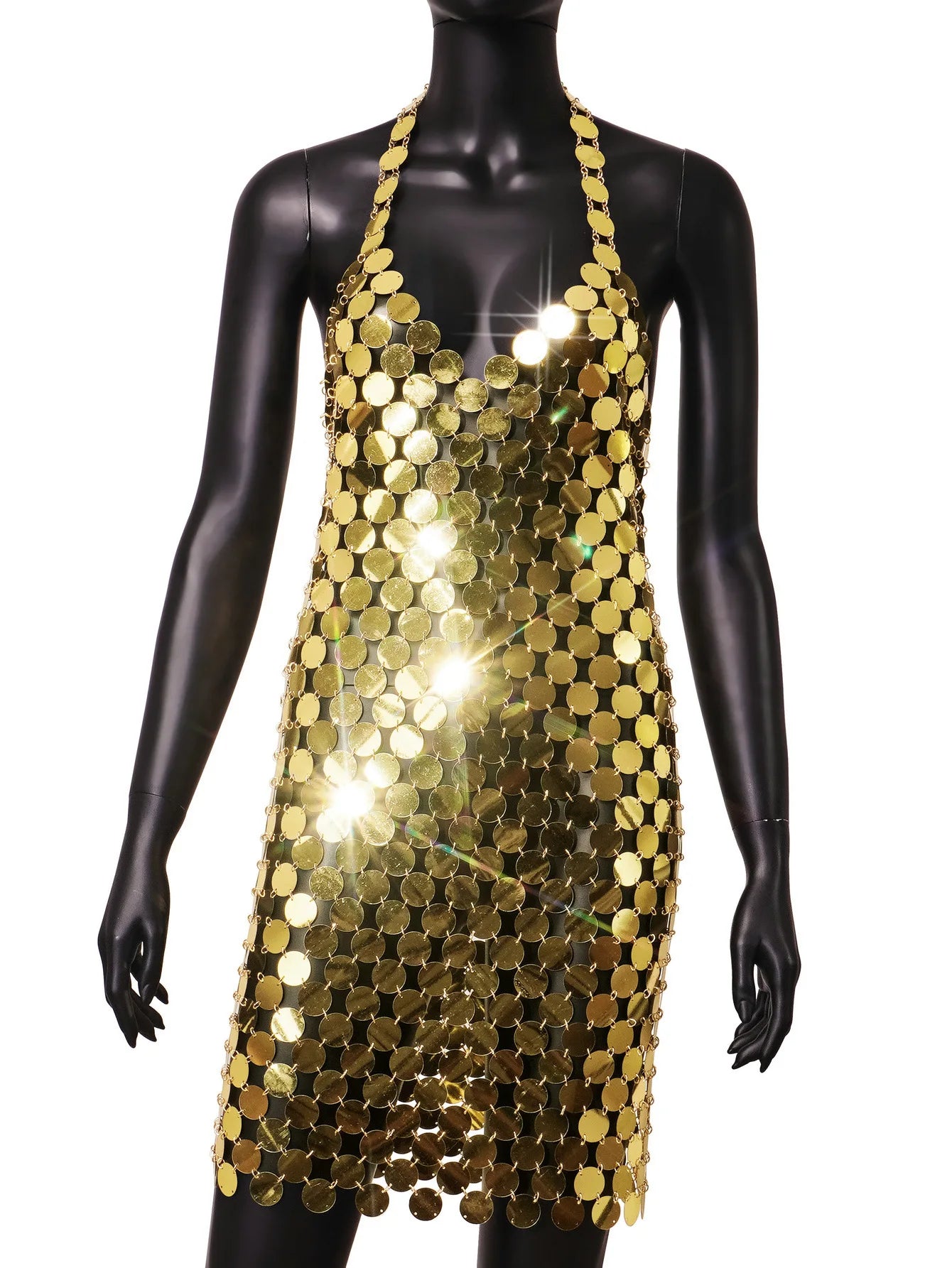NEW Arrivals 7 Colors Sexy Backless Sequin Mini Dress Colorful Halter Bodycon Spring/Summer Evening Party Night Clubwear  Dress For Women
