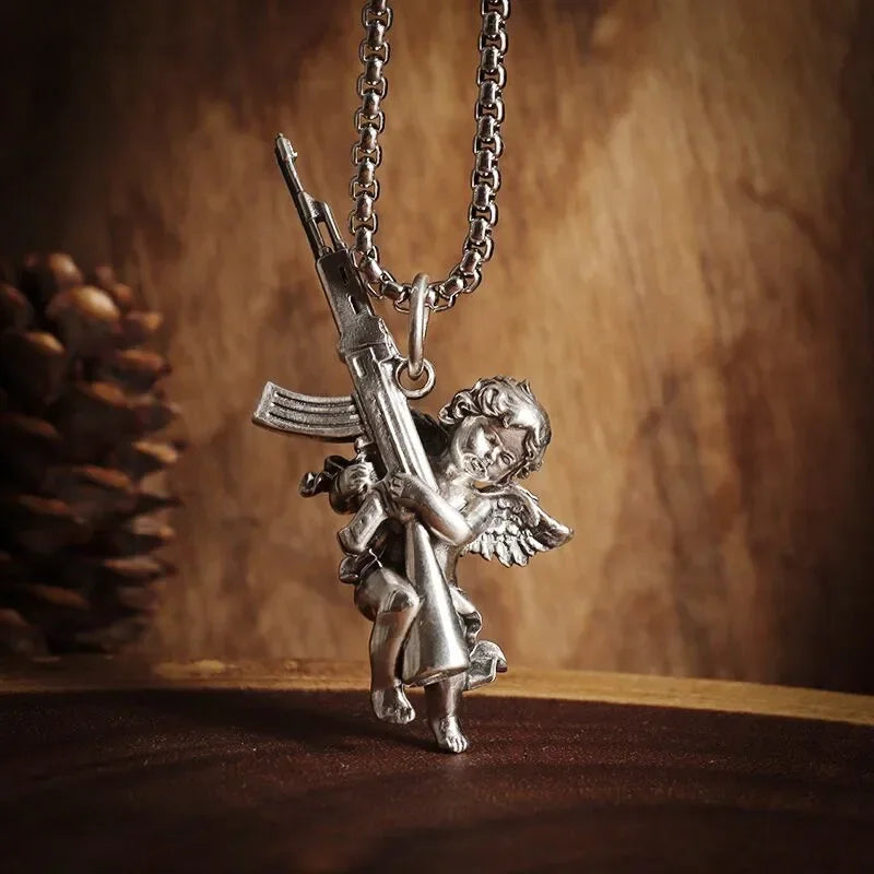 26 Types Gothic Hell\'s Grim Reaper Scythe Pendant Mystical Demon Skull Necklace Men\'s Motorcycle Punk Rock Halloween Jewelry