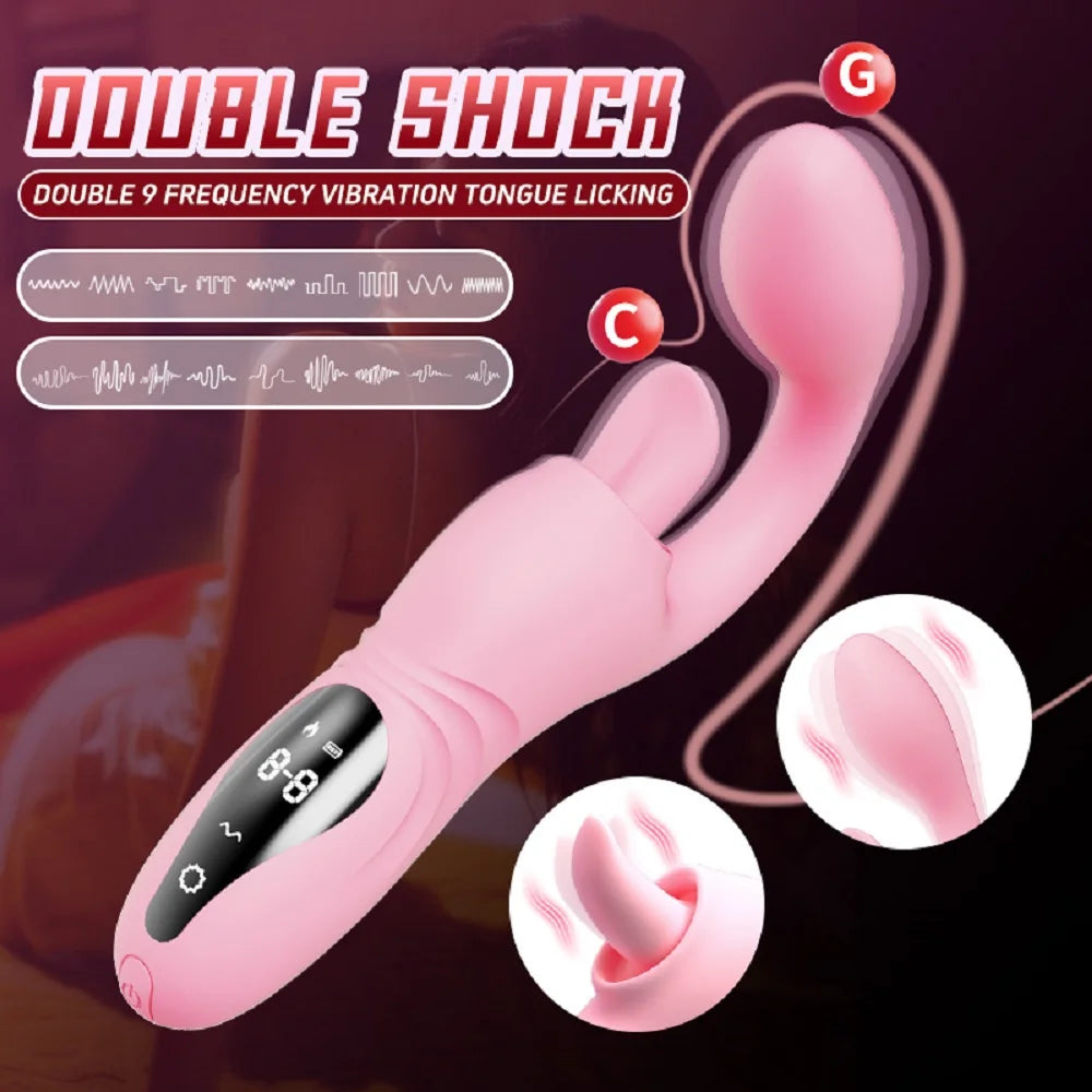 360 Degree Curved Smart Touch Heating Tongue Licking Clitoral Soft Vibrator G-Spot Clitoris Masturbation Tool for Women Sex Toys Vibration Sex Toy Supplies