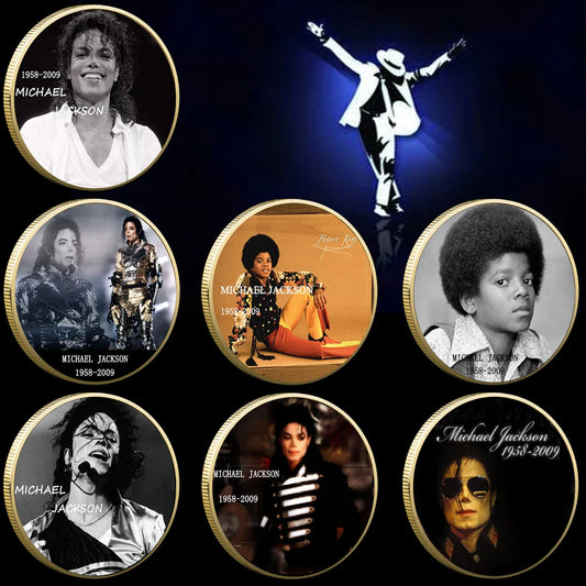 Michael Jackson Commemorative Coins Gold Plated Metal Challenge Medals Collent Gift -  1 Ounce -  Rare