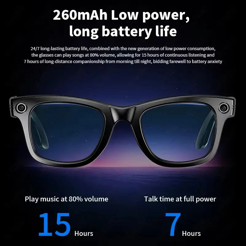 TOP 1 for Meta AI ChatGPT Smart Glasses 13MP Camera Video Recording 100+ Languages Translation Sunglasses Bluetooth Call Music Play