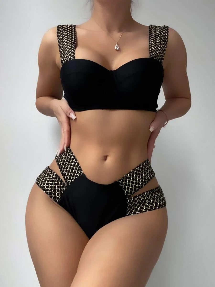 Bandage Bikinis Women Push Up Swimsuit Solid Sexy Swimwear Female Brazilian Bathing Suit Black Swimming Summer Beachwear