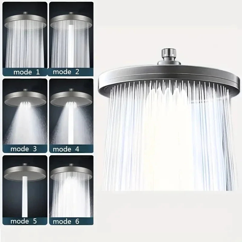 Six-Speed Adjustable Overhead Shower Head High Pressure Shower Head Booster Shower Shower Head Sets Bathroom Accessories