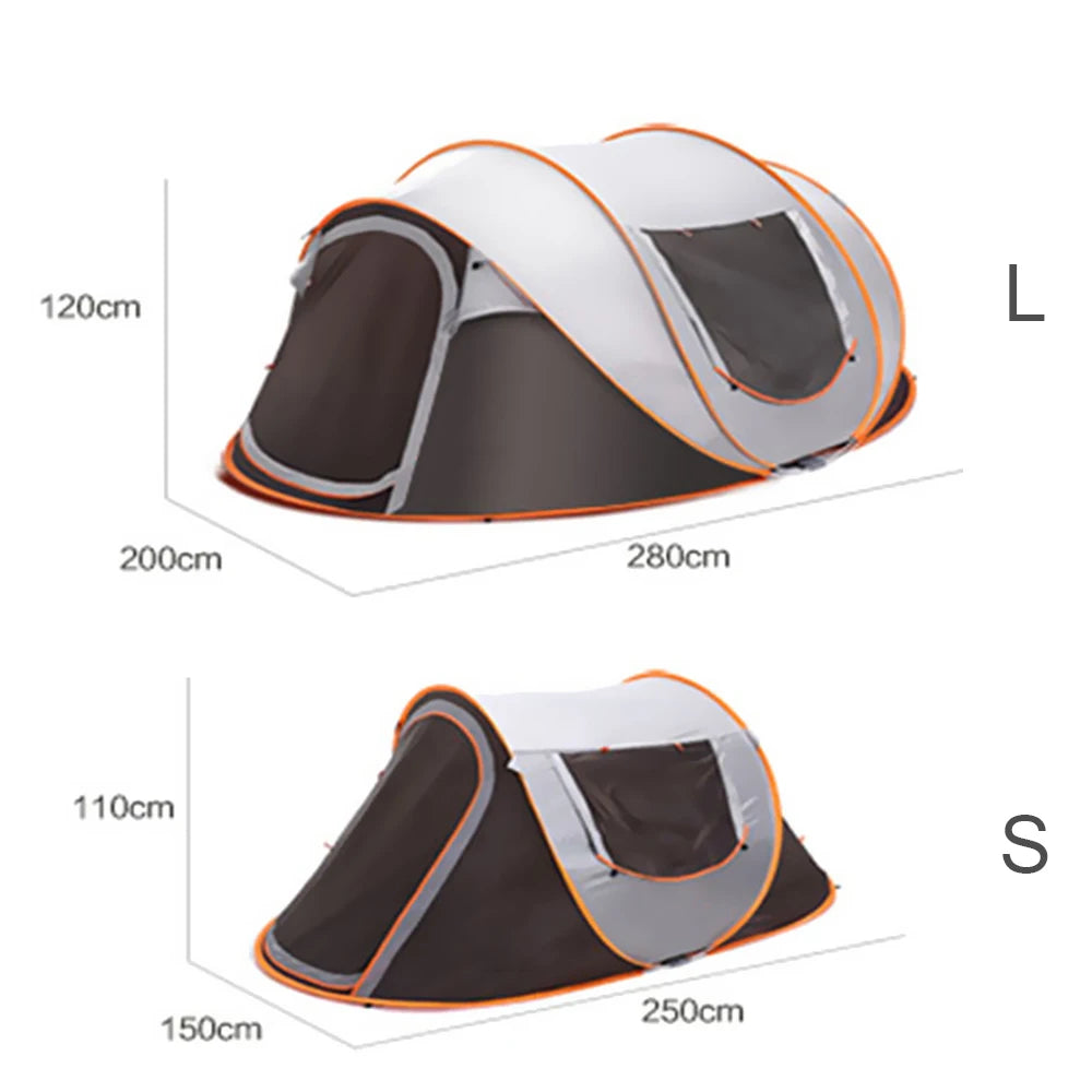 Outdoor Large Camping Tent Full-Automatic Instant Unfold WaterProof Tent Family Multi-Functional Portable Dampproof Tent