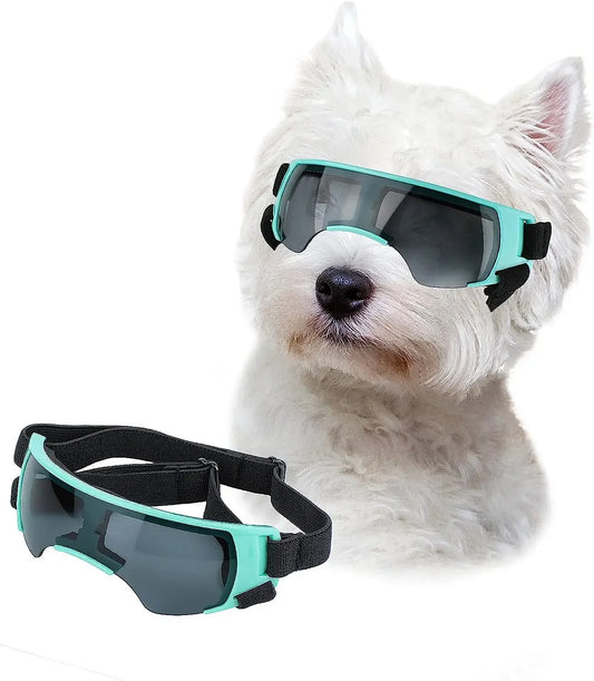 Dog Sunglasses Small Breed, Dog Goggles for Small Dogs Windproof Anti-UV Glasses for Dogs Outdoor Eye Protection, Blue