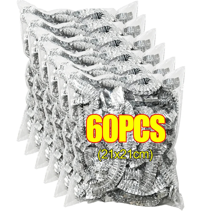 300 PCS Set Home Outdoor Travel Camping Picnic  Aluminum Foil Cover Reusable Heat Insulation Heat Preservation Food Grade Keep Food Fresh Oven Kitchen Takeaway Nutrition Bags