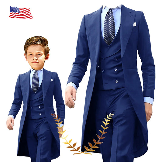 NEW Arrivals 3PCS Set Boys(3-16Yrs Old) Men S-5XL PLUS SIZE 5 Colors Formal Blazer Tuxedos Suit Wedding Evening Party Tuxedo Child Jacket Pants Vest Men Costume Groom’s Suit Luxury Fashion Apparel Supplies