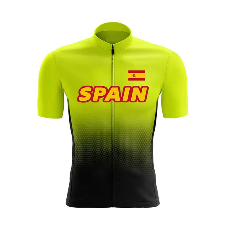 SPAIN Team Cycling Jersey Set 2022 Summer Men Short Sleeve MTB Sports Cycling Clothing Bicycle Maillot Ropa Ciclismo Hombre Suit