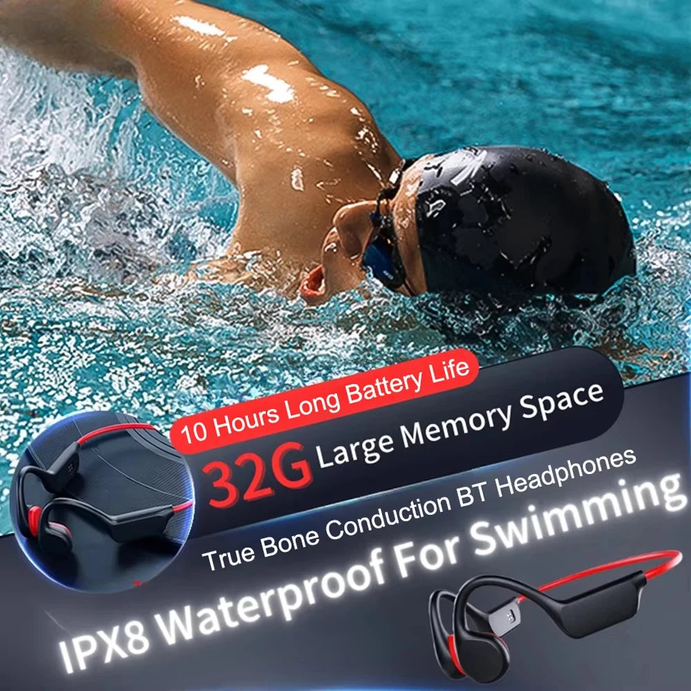 NEW Arrivals 3 Colors Xiaomi Bone Conduction Headphones IPX8 Waterproof MP3 32GB Bluetooth5.4 Wireless Headphones With Mic 2 Drivers Swimming Women Men Sports Fitness Supplies