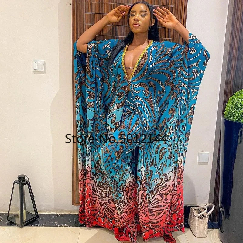 NEW Arrivals 2PCS Set Plus Size 5 Colors/Patterns Spring Summer African Clothes For Chubby Women Dashiki 2025 Fashion Long Dress Sets Pants Suits Outfits Party Dresses