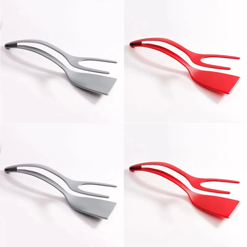 4 PCS Set 5 Colors  Egg Flipper Spatula Grip And Flip Spatula Tongs Silicone Egg Flipper Tool Fish French Toast Tongs Non-Stick Cooking Accessories Kitchenware Tools