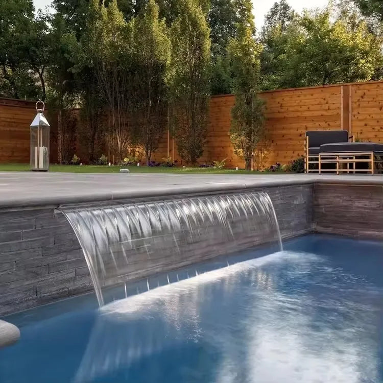 NEW 120CM RGB Remote Control 8 Colors EU/US Plug with Bulbs Automatic Underwater Waterfall Blade Fountain Spa 30/60/90/120cm Water Descent Wall Sheer Descent Cascade Mounted Colorful