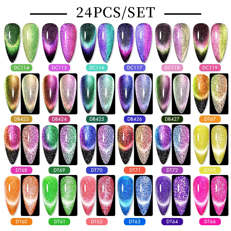 NEW Arrivals 24/40.120PCS Set Colors Gel Nail Polish Set Semi Permanent Hybrid Gel Varnish Set Base Top Coat Soak Off UV LED Nail Gel Kits Manicure Pedicure Accessories Nail Care Tools Sets Cosmetic Supplies