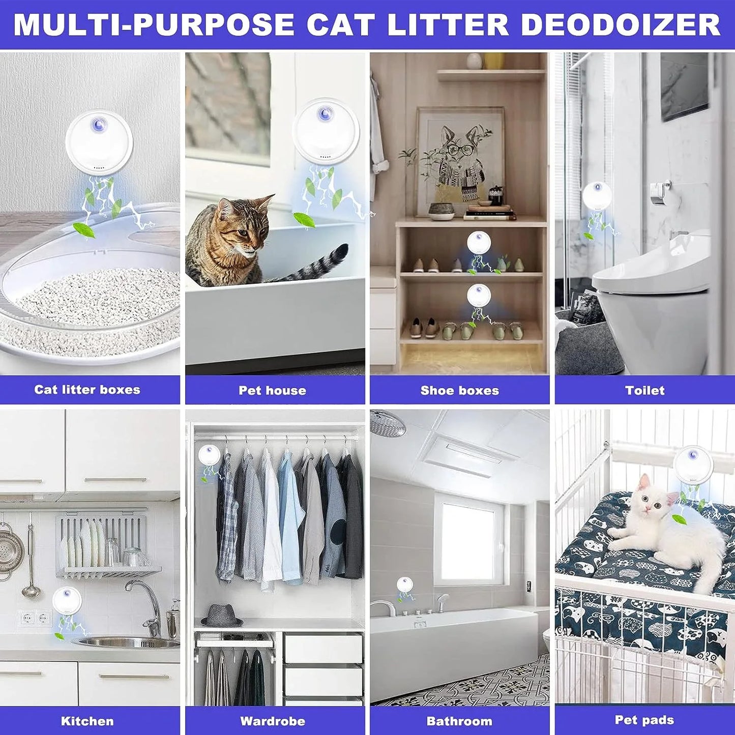 Smart Dogs Cats Odor Purifier For Cat Litter Box Deodorizer Pet Toilet Air Purifier Dog Cat Litter Deodorant pet supplies