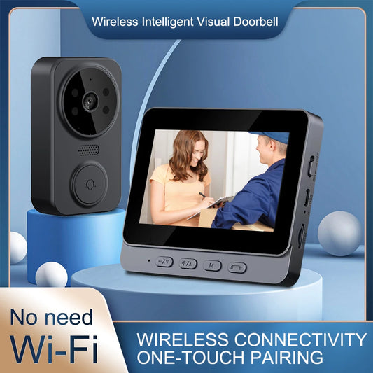 NEW Arrivals High Quality Door Eye Camera System 2.4G Wi-Fi 800mAh Battery Video Intercom Night Vision Door Cameras 4.3 Inch IPS Screen Digital Magic Door Eye Two-Way Intercom Home Security Devices Supplies