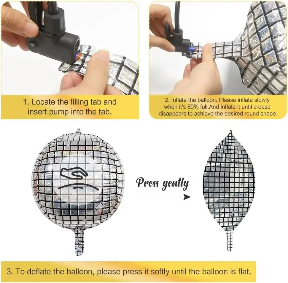 6-48pcs 22 Inches Silver Birthday Disco Party Ball Foil Ballon Set Happy Birthday Party Decoration Decorative balloons for party