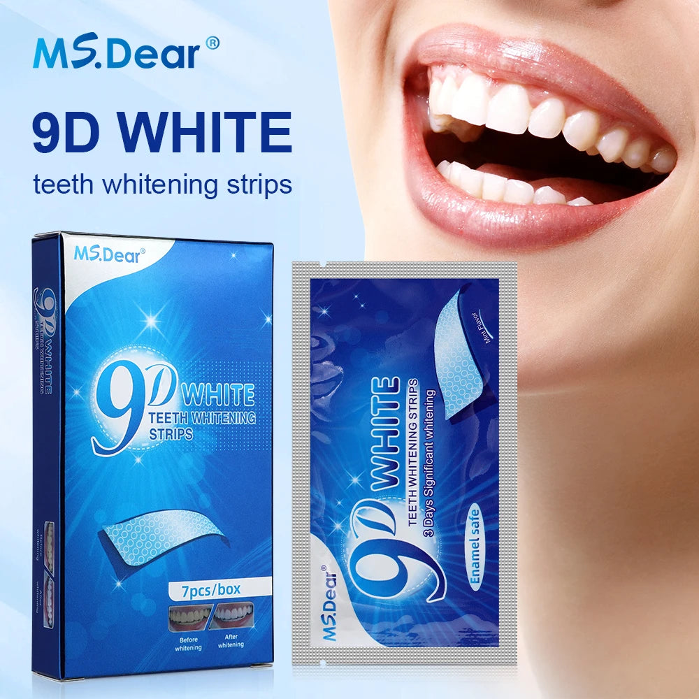 28-37-70 Pairs Set 9D Gel Teeth Whitening Strip White Tooth Dental Kit Oral Hygiene Care Strip False Teeth Veneers Whitening Gel Mint Scented Fresh Breath and Charming Smile