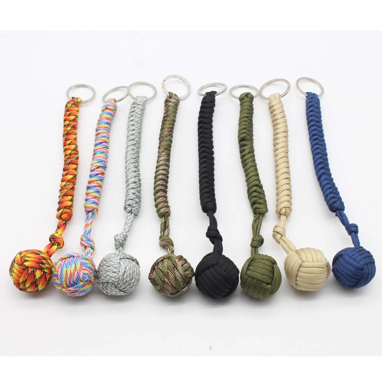 Outdoor Security Protection Black Monkey Fist Steel Ball for Girl Bearing Self Defense Lanyard Survival Key Chain Broken Windows