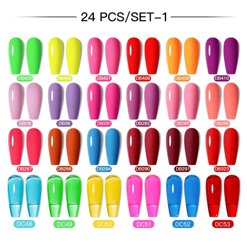 NEW Arrivals 24/40.120PCS Set Colors Gel Nail Polish Set Semi Permanent Hybrid Gel Varnish Set Base Top Coat Soak Off UV LED Nail Gel Kits Manicure Pedicure Accessories Nail Care Tools Sets Cosmetic Supplies