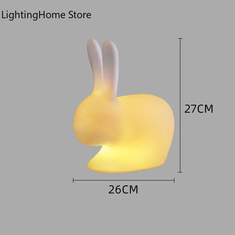 Home Villa Garden Lawn Rabbit Lamp LED Illuminated Remote Control Dimming USB Chargeable Outdoor Light Holiday Gift Indoor Stairway Children's Room Decoration Night Light.