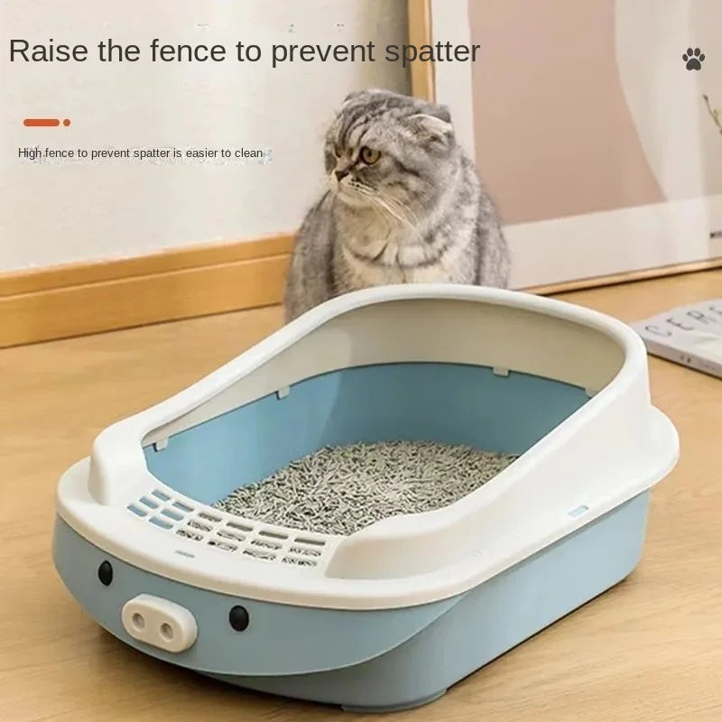 Sandboxes for Cat Litter Box Oversized Toilet Smart Semi Enclosed Anti External Splashing Supports Long Cat