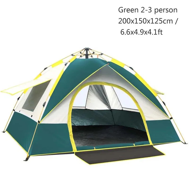 NEW 1-2-3-4 Person Travel Family Rainproof Windproof 1-4 Person Fully Automatic Tent Camping Sunshade Awning  Shelter Beach Easy Open Hiking Tents