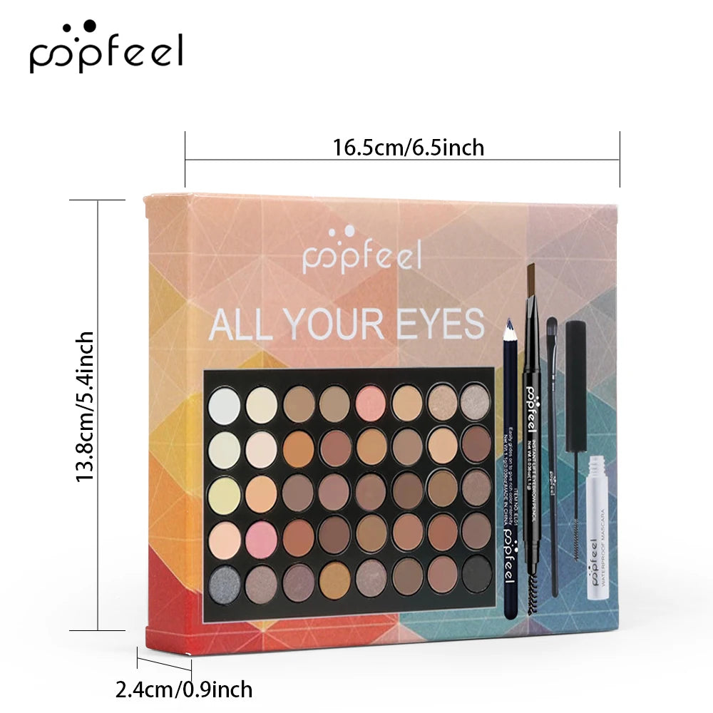 Full Set Eye Makeup Set, Eyeshadow Palette, Eyeliner, Mascara, Eyebrow Pencil, Makeup Tool Set Box, Gifts For Women