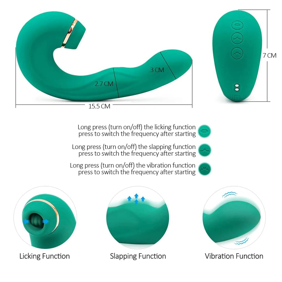 HESEKS 3 in 1 Clitoral Suction Licking 10 Vibration Oral Sex Clit Clitoris Stimulator Sex Toys for Woman Masturbation