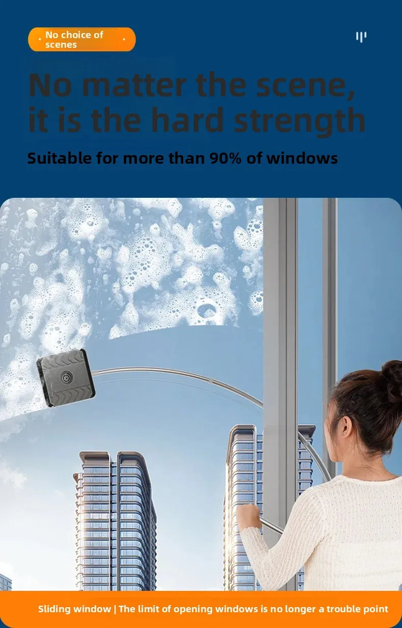 NEW Arrivals Double-Sided Arc-Shaped Household Glass Cleaner Tool Efficient Water Scrubber Window Cleaning Device Human-Arm Simulation