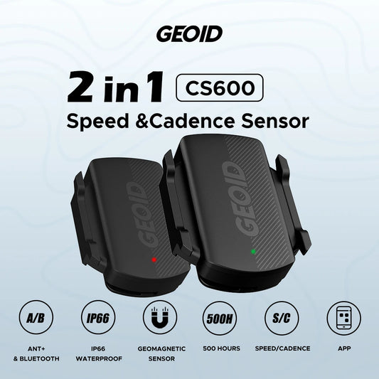 NEW 2PCS Set + HS500 Kit  + CS600 Smart Cycling Speed and Cadence Sensor Bluetooth 5.0/ANT+ Dual-Mode Transmission Waterproof Bike Speed Sensor Bicycle Parts Accessories Sports Supplies