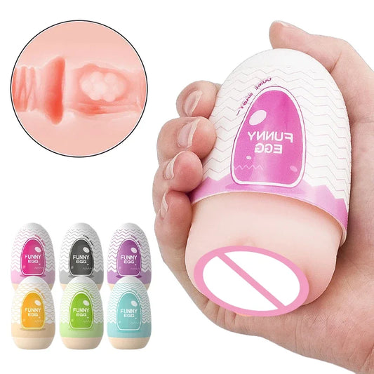 Adult Mini Portable Masturbation Egg Cup Realistic Vagina Beginner Soft Masturbation Cup Penis Massager Stimulator Sex Toys for Man