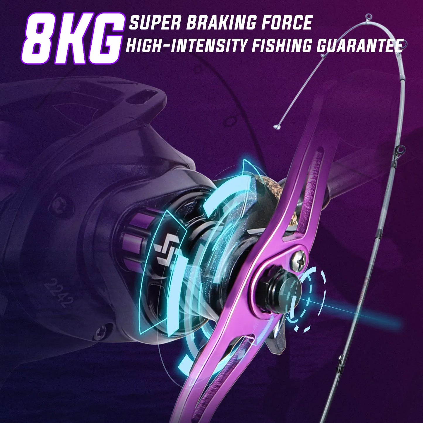 NEW Arrivals 5 Colors Full Set + Gift  1.7m Fishing Left/Right Rod Carbon Fiber Casting Rod and Baitcasting Reel combo with Free Line As Gift Max Drag 8kg for Sea Bass Professional Fishing Supplies