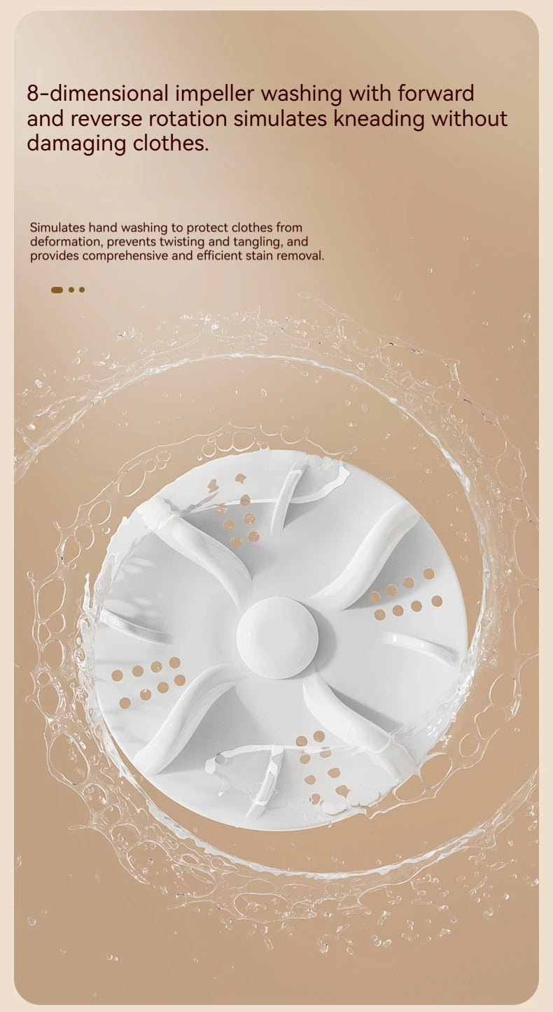 Double Cup Washing Machine for Underwear and Socks, Babies Clothes, Mini Laundry Cup, No Installation Needed, Small and Portable Home Indoor Outdoor Travel Camping Washing Machine