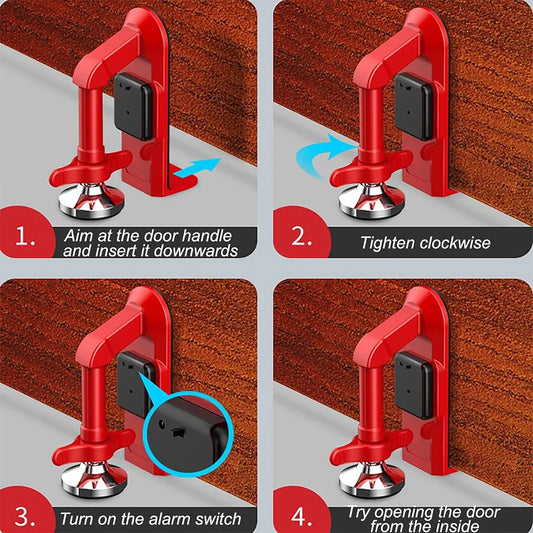NEW Arrivals Portable Alarm Door Stopper Battery Powered Door Lock For Women Security Protection Door Stops Anti-Theft Burglary Alarm Block System Home Office Security Supplies