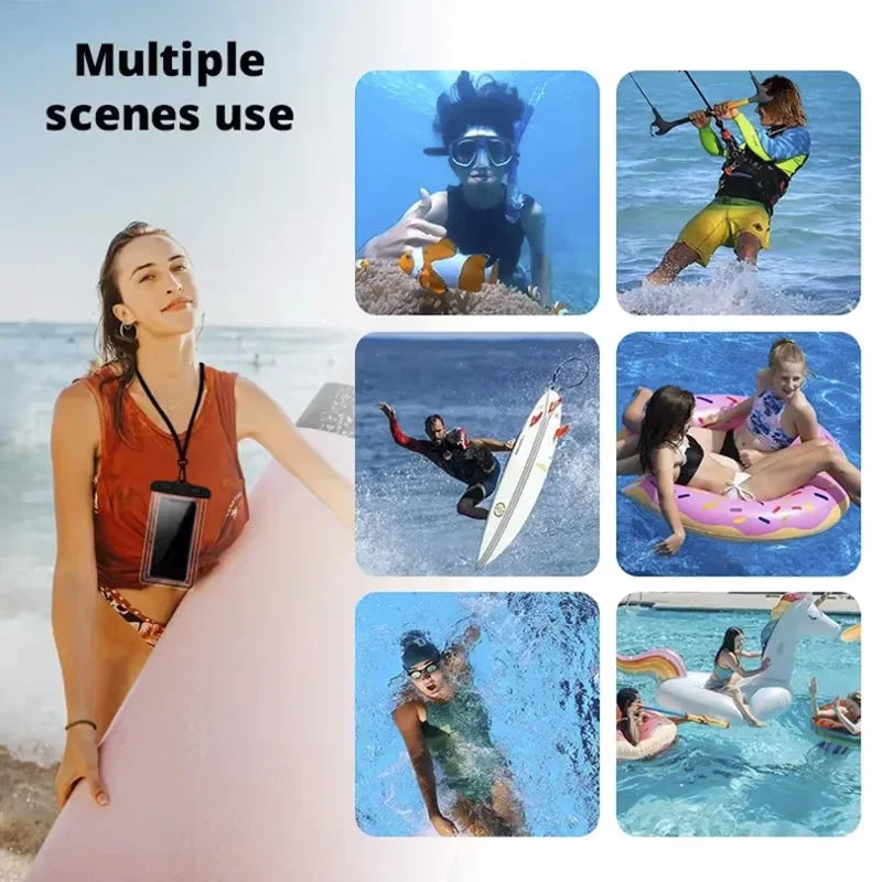 3 PCS Set IPX8 Waterproof Floating Airbag Swim Diving Bag Phone Case For iPhone 11 12 13 14 Pro Max Samsung S23 S22 Xiaomi 13 Huawei Cover