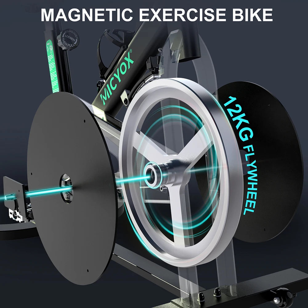 Indoor Bike 12KG Flywheel Belt-drive Digital Display Magnetic Fitness Exercise Bikes For Gym