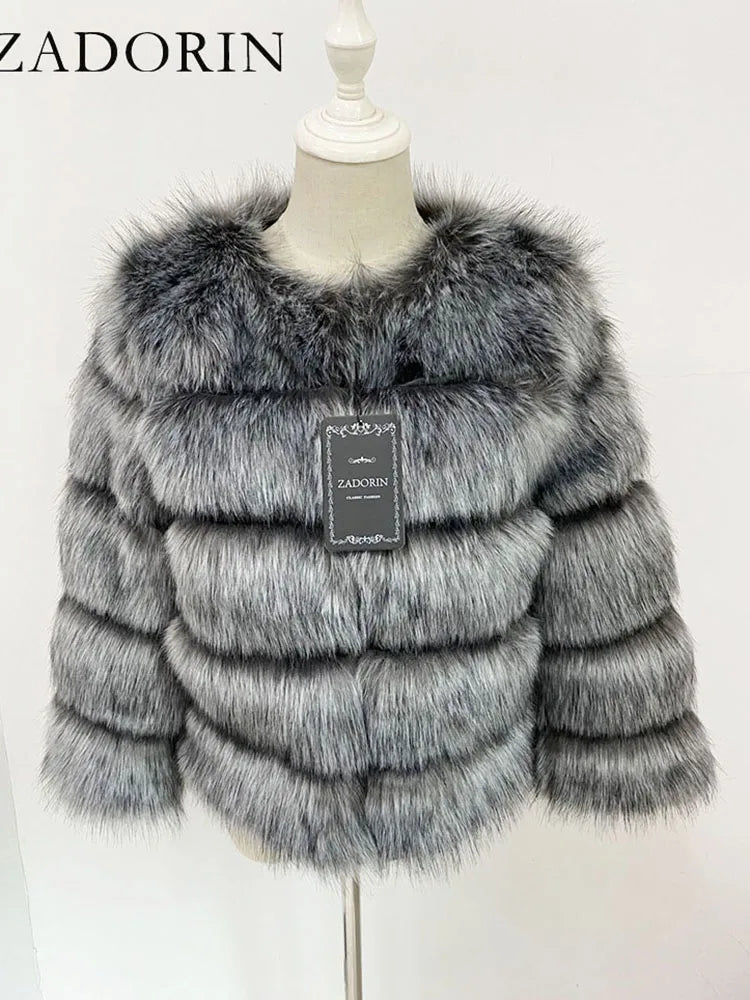 Low-Price Sales are Limited NEW Arrivals Luxury S-5XL 8 Colors Mink Coats Autumn Winter Fluffy Black Faux Fur Coat Women Thick Winter Warm Snow Outwear Evening Nightclub Party Faux Fur Jackets Ladies Girls Luxury Fashion Clot