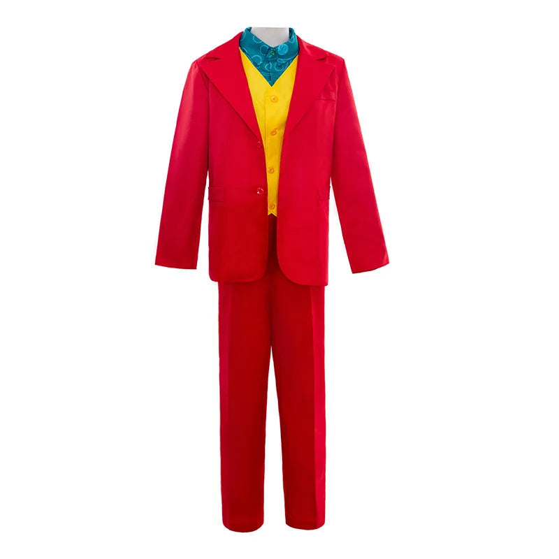 Halloween Joker Cosplay Costume TV Movie, Joaquin Phoenix, Arthur Fleck, Clown Rouge
