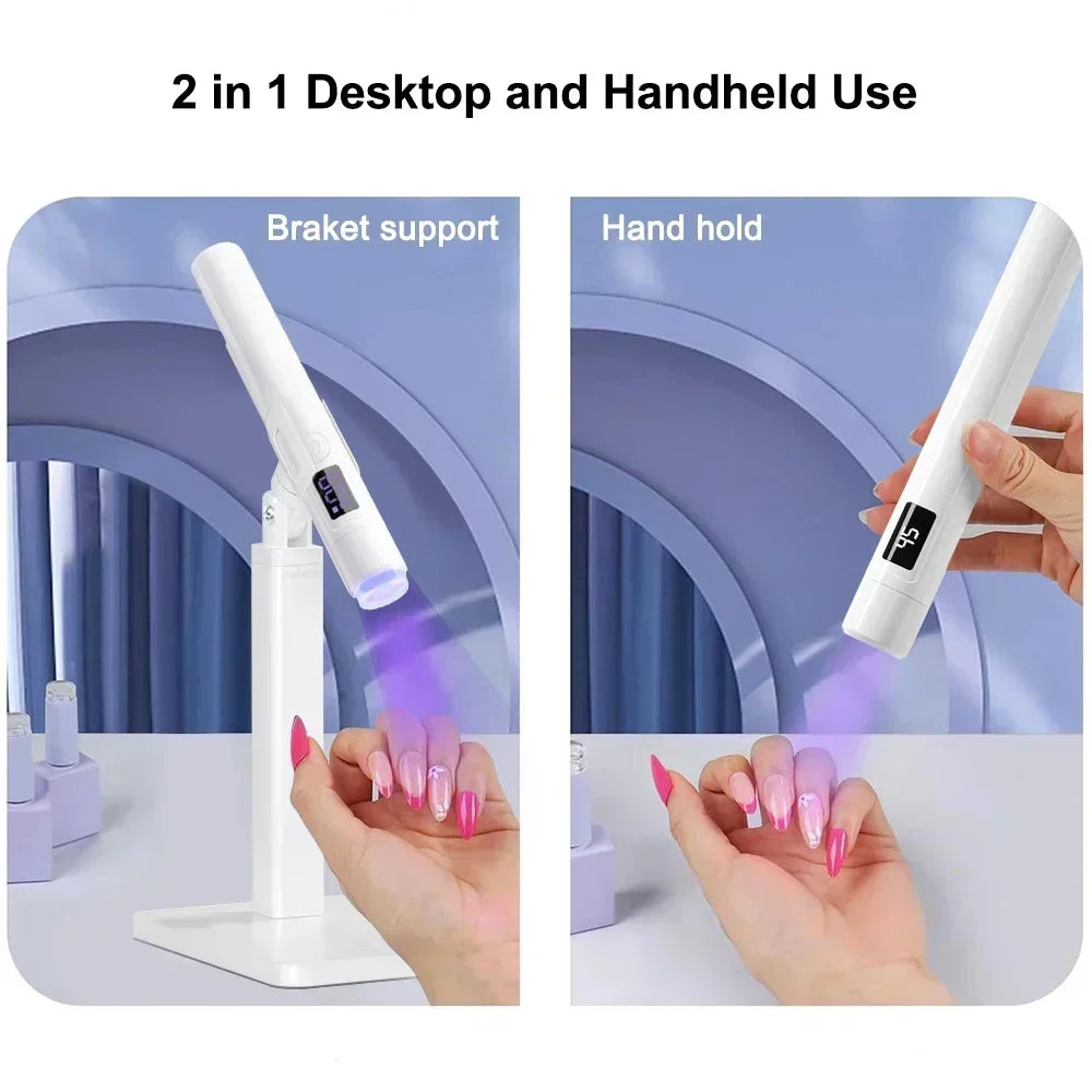 Rechargeable Mini Nails Drying Light UV LED Nail Lamp Mini UV With Stand For Manicure Portable Nail Dryer Stand Lamp