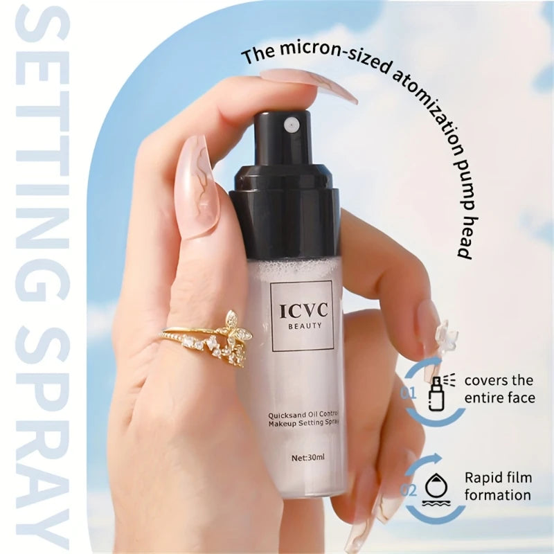 2PCS Set Professional Makeup Setting Spray, Oil-Control Fixation Spray Makeup, Long-Lasting, Natural Matte, Refreshing Cosmetics For Women