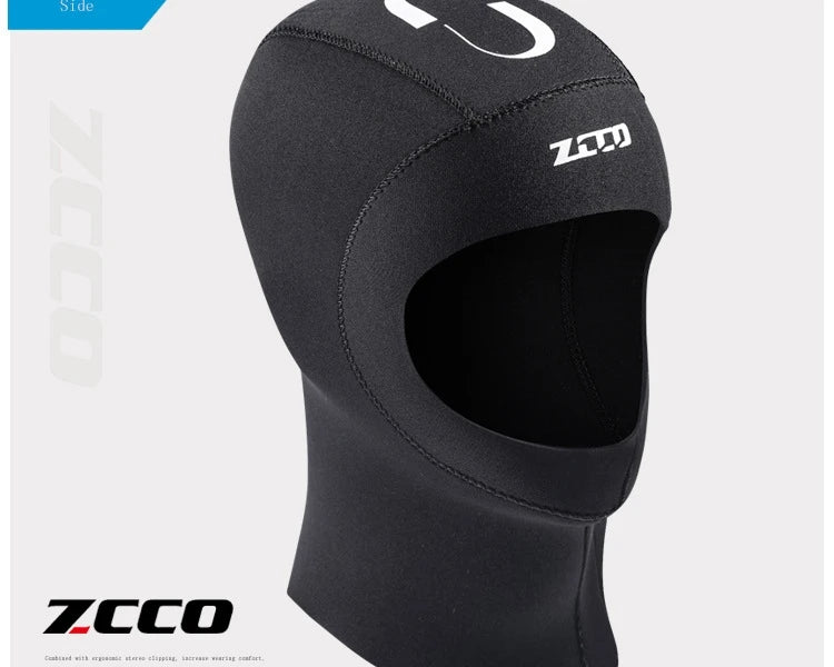 3MM Neoprene Professional Scuba Diving Cap Hood Neoprene Protect Hair Swimming Hat With Shoulder Snorkeling Equipment Hat Hood Swim Warm Wetsuit Accessories