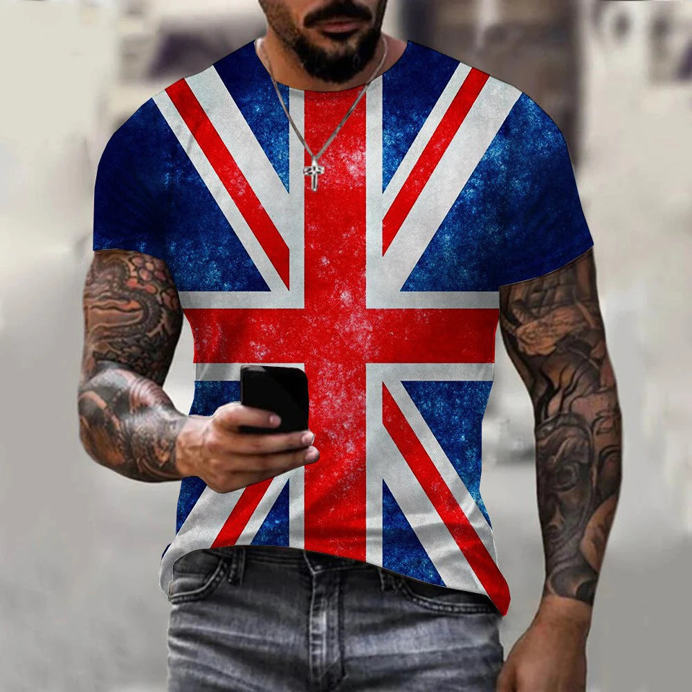 NEW Arrivals S-5XL (EU/Asian Size) England British Flag 3D T-Shirt Summer Men Women T-Shirts Fashion Short Sleeve Oversized  Streetwear Tees Tops Sports Apparel Accessories