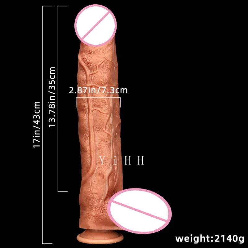 43cm Long Silicone Dildo Realistic Large Fake Penis Sex Toy For Men Women With Thick Stiff Cock Real Dong Powerful Suction Cup