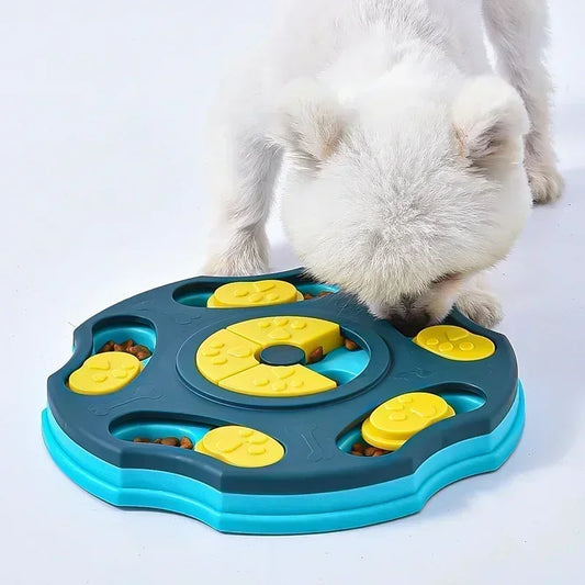 NEW Blue/Red Color Dog IQ Test Intelligent Puzzle Toys Slow Feeder Interactive Increase Puppy IQ Food Dispenser Slowly Eating Non-Slip Bowl Pet Cat Dogs Training Game